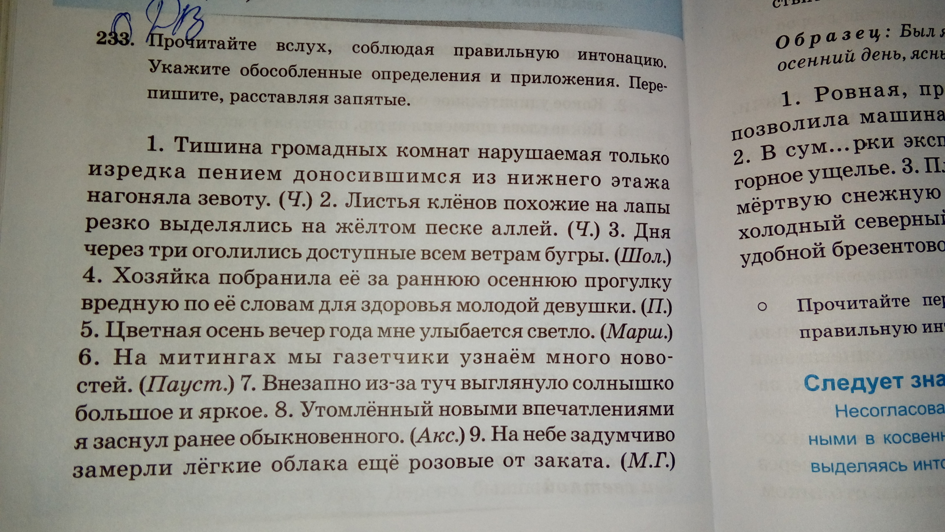 Тишина громадных комнат нарушаемая только изредка русский язык 8 класс гдз