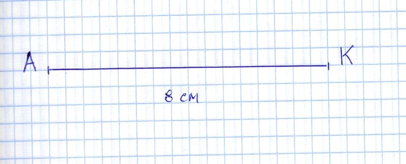 Начерти отрезок длина 8 части которого 8 миллиметров