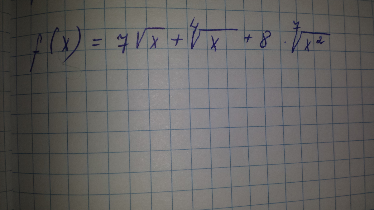 F x корень 3 х. F(X) = корень 7. F(X) =(2-5x)корень из х. F(X) = корень из 2x. F(X) =7x^-3+5 корень x.